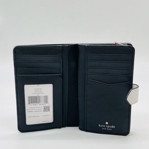 Kate Spade Medium Colorblock Compact Bifold Wallet - Picture 7 of 9